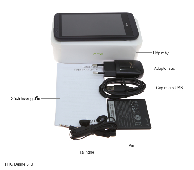 Bộ sản phẩm gồm: Hộp, Pin, Tai nghe, Sách hướng dẫn