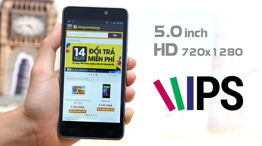 <p>M&agrave;n h&igrave;nh 5 inch độ ph&acirc;n giải chuẩn HD v&ocirc; c&ugrave;ng sắc n&eacute;t. Tấm l&oacute;t nền IPS hiển thị m&agrave;u sắc trung thực ở mọi g&oacute;c nh&igrave;n.</p>