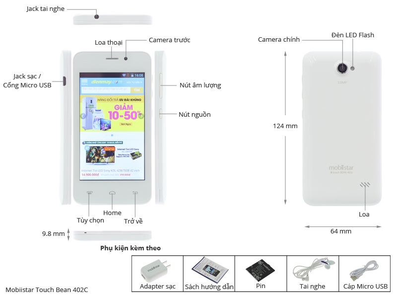 Mobiistar Touch Bean 402C (RAM 1GB)
