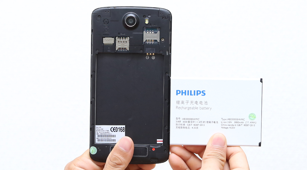 <p>Pin khủng 3.000 mAh với c&ocirc;ng nghệ xenium của Philips tương xứng với m&agrave;n h&igrave;nh cỡ lớn v&agrave; cấu h&igrave;nh khỏe, gi&uacute;p m&aacute;y hoạt động bền bỉ hơn.</p>