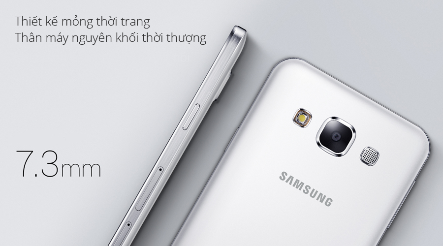 <p>Thiết kế nguy&ecirc;n khối mỏng 7.3mm cho E7 một d&aacute;ng vẻ h&agrave;o nho&aacute;ng đầy cuốn h&uacute;t</p>