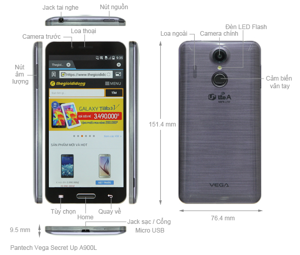 Pantech Vega Secret Up A900L