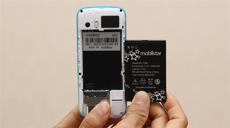 Điện thoại Mobiistar B233 Màu Trắng - Xanh