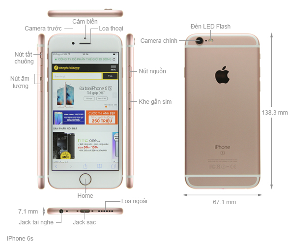 Điện thoại iPhone 6s 16GB