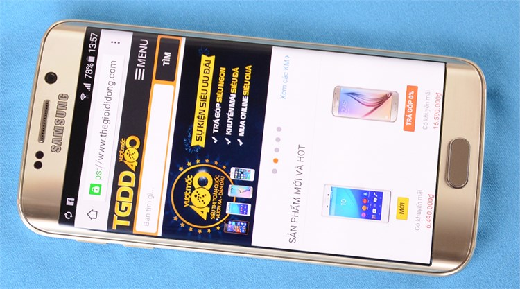 Điện thoại Samsung Galaxy S6 Edge 64GB Màu Vàng đồng