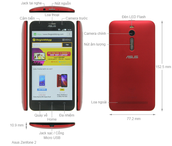 Asus Zenfone 2 1.8Ghz/2G/16G