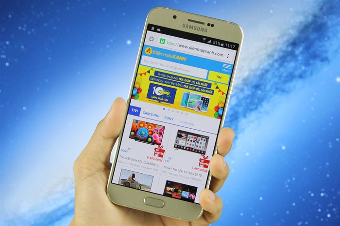 Điện thoại Samsung Galaxy A8 Màu Vàng đồng