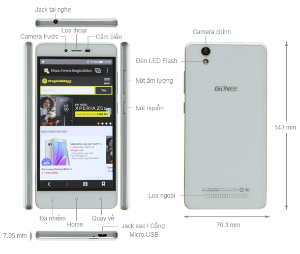 Gionee F103 chính hãng Gionee F103 chính hãng