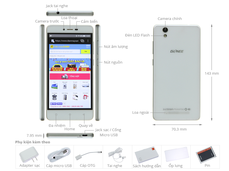 Gionee F103 chính hãng, trả góp - Điện Máy XANH Gionee F103 chính hãng, trả góp - Điện Máy XANH