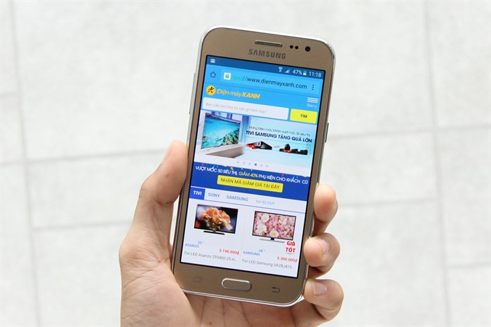 Điện thoại Samsung Galaxy J2 Màu Vàng đồng