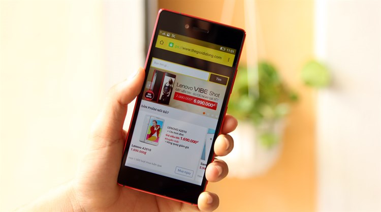 Điện thoại Lenovo Vibe Shot Màu Đen - Đỏ