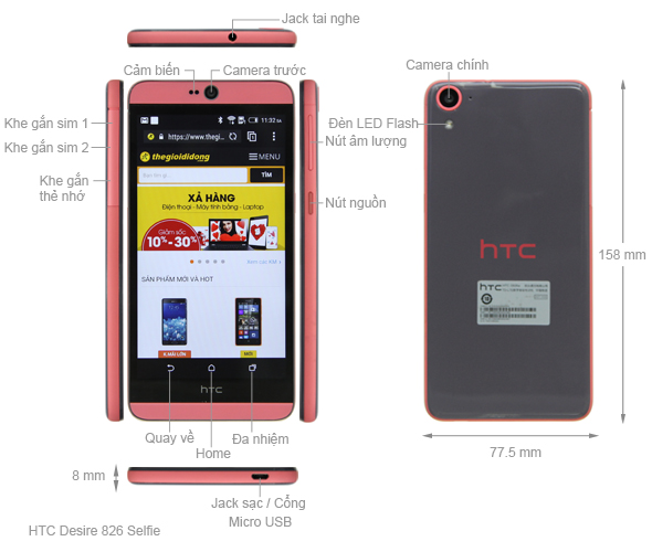 HTC Desire 826 Selfie