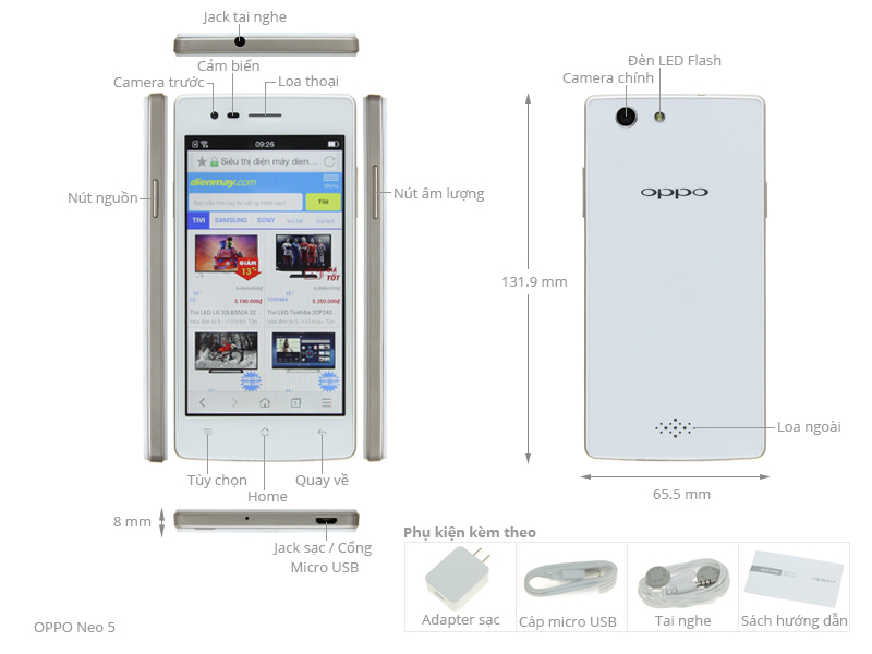 Oppo Neo 5 16Gb Chính Hãng, Trả Góp - Điện Máy Xanh