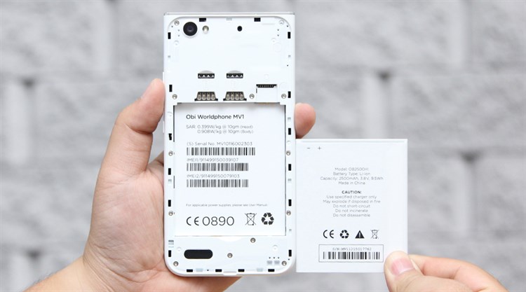 Điện thoại Obi Worldphone MV1 Màu Trắng