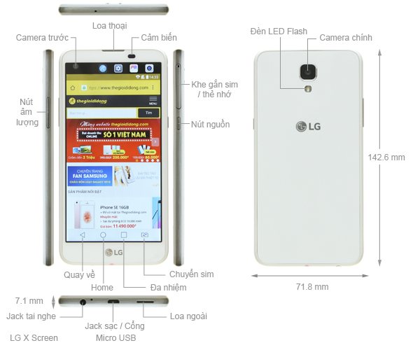 Điện thoại LG X Screen chính hãng 