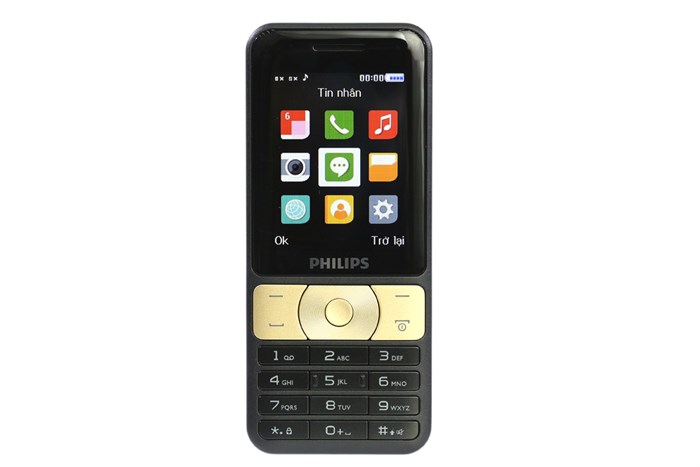 Điện thoại Philips E181 Màu Đen - Vàng