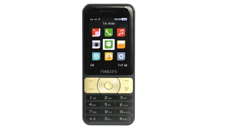 Điện thoại Philips E181 Màu Đen - Vàng