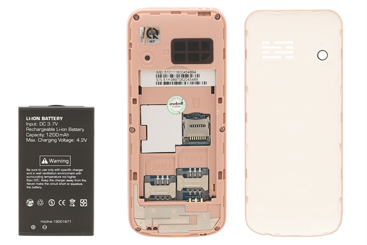 Điện thoại MOBELL M389 Màu Vàng Hồng