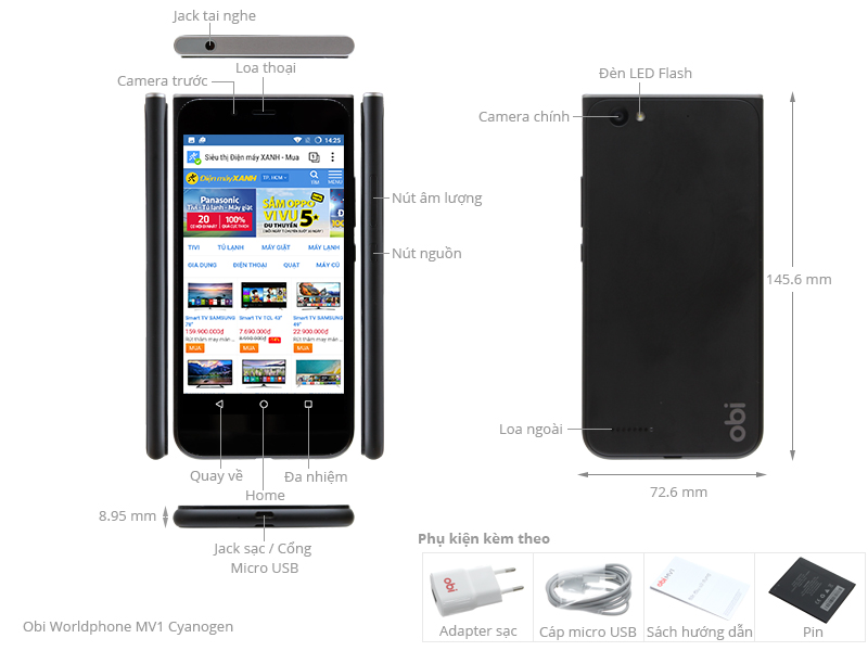 Obi Worldphone MV1 2GB (Cyanogen)