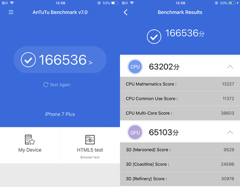 Điểm Antutu Benchmark trên điện thoại iPhone 7 Plus