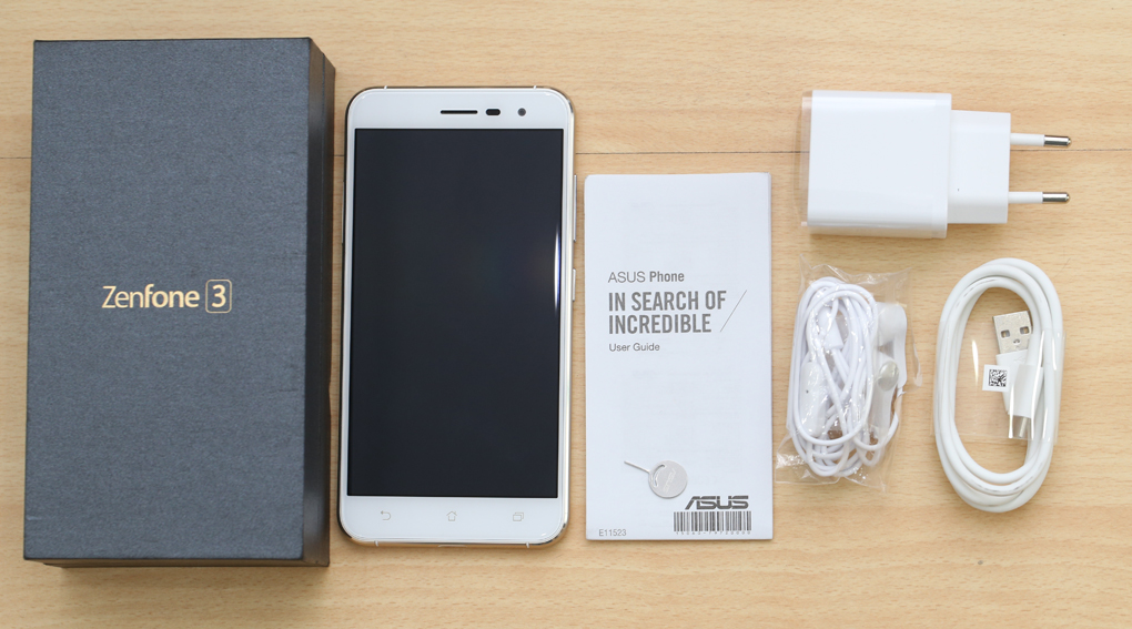 Bộ sản phẩm gồm: Hộp, Tai nghe, Sách hướng dẫn, Cáp, Cây lấy sim