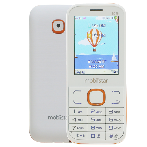 Điện thoại Mobiistar B248 Màu Trắng - Cam
