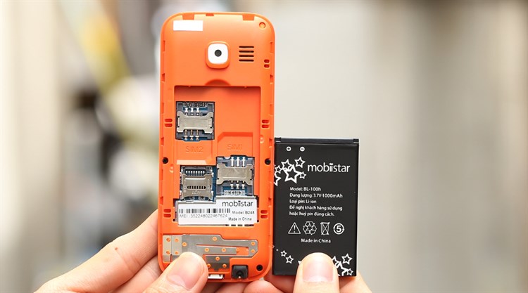 Điện thoại Mobiistar B248 Màu Trắng - Cam