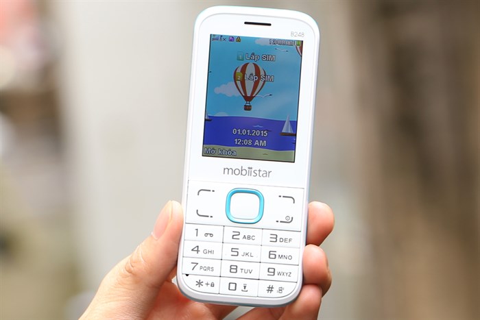Điện thoại Mobiistar B248 Màu Trắng - Xanh