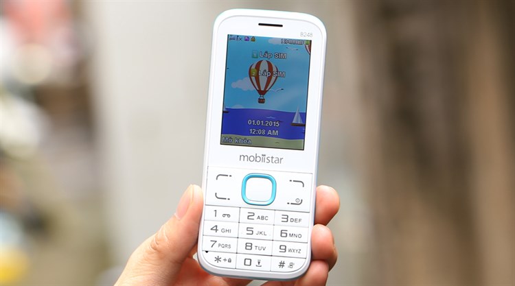 Điện thoại Mobiistar B248 Màu Trắng - Xanh