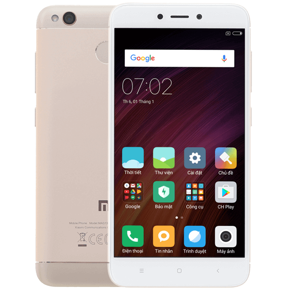 Điện thoại Xiaomi Redmi 4X Màu Vàng đồng