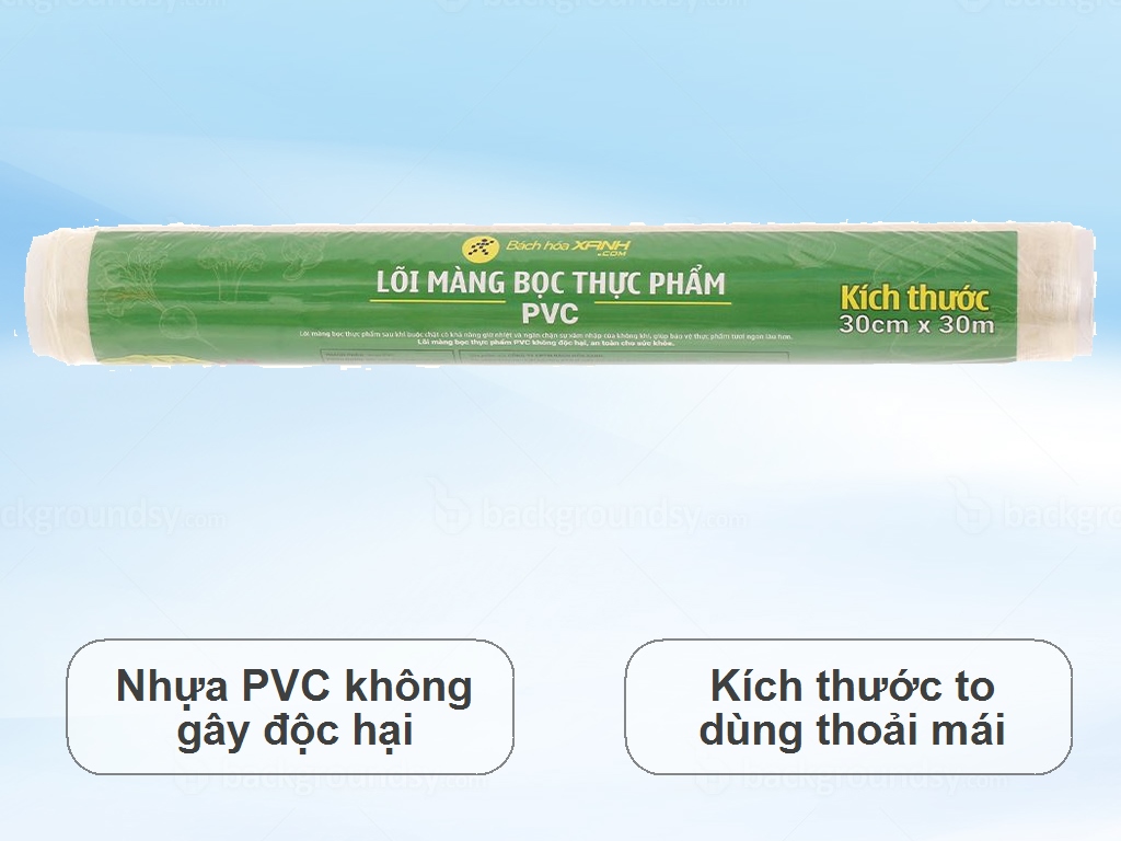 Lõi màng bọc thực phẩm PVC Bách hóa XANH 30cm x 30m 2