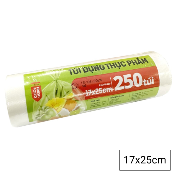 250 túi đựng thực phẩm 17 x 25 cm