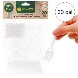 Nĩa nhựa trong Bách Hoá Xanh 10cm (20 cái)