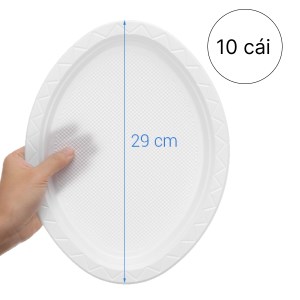 Dĩa oval nhựa Bách Hoá Xanh BPPS 29cm (10 cái)