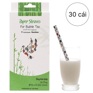 Ống hút giấy phi 10 mặt cười Ngôi Sao 20.2cm (30 cái)