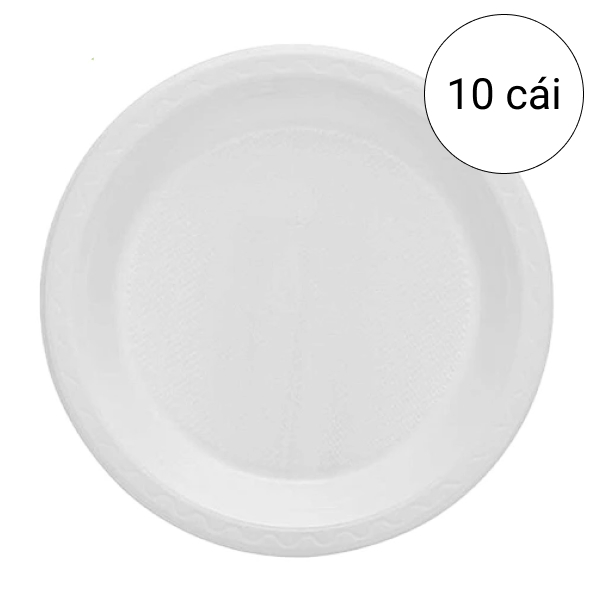 Dĩa nhựa tròn Bioplas 22cm (10 cái)