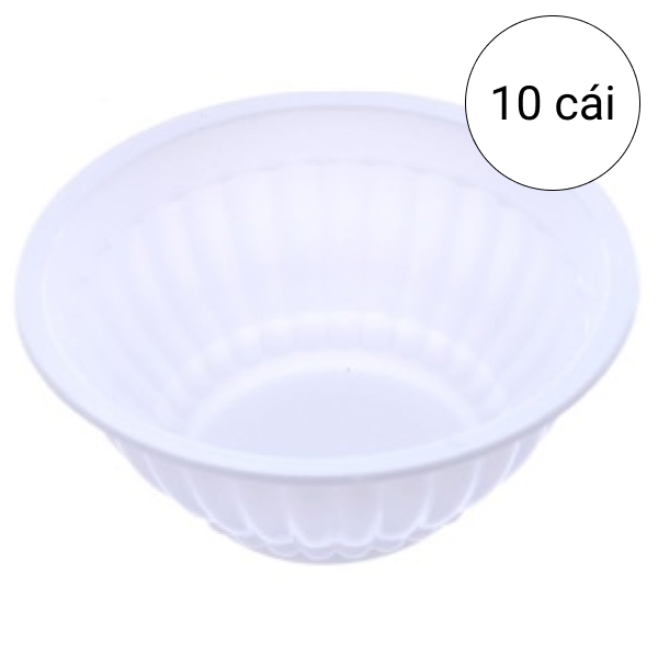 Tô nhựa Bioplas 16.5cm (10 cái) trắng