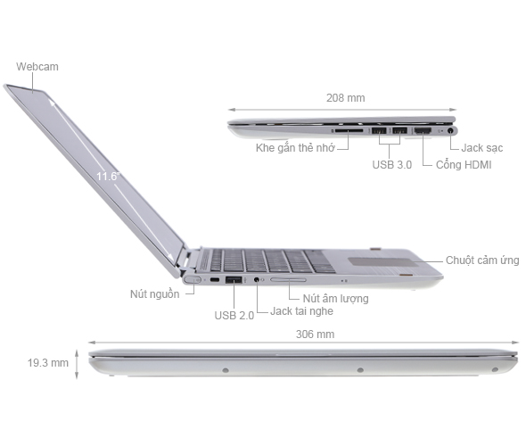 HP Pavilion x360 11-u103TU i3 7100U/4GB/500GB/Win10/(Z1E18PA)