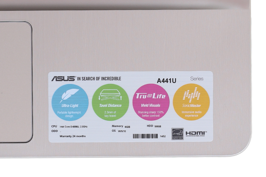 Asus A441UA i3 6006U/4GB/500GB/Win10/(WX156T) - 19