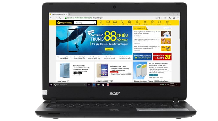 Laptop Acer Aspire ES1 432 C5J2 N3350/2GB/500GB/Win10/(NX.GFSSV.004) EOL Màu Đen