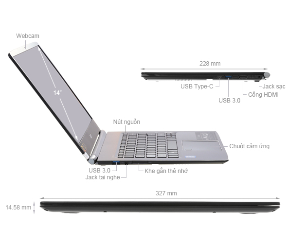 Acer Aspire SF514 51 72F8 i7 7500U/8GB/256GB/Win10