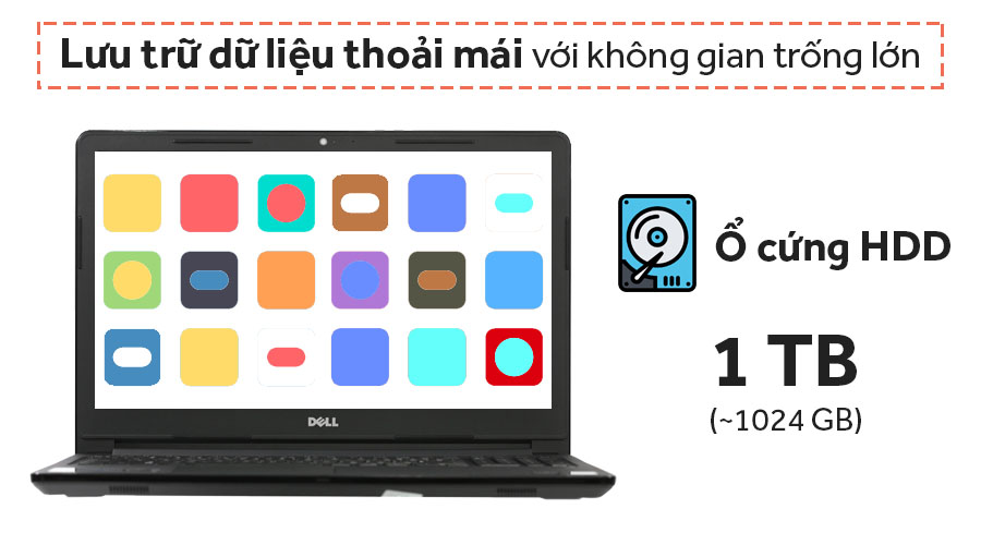 Laptop Dell Vostro 3568 i5 7200U/4GB/1TB/Win10/(XF6C611)