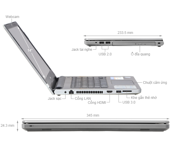 Dell Inspiron 5468 i5 7200U/4GB/500GB/2GB R7M440/Win10/Office365/(K5CDP11)