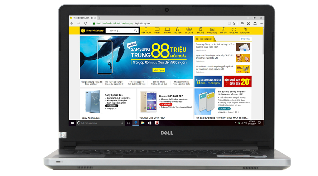 Laptop Dell Inspiron 5468 i5 7200U/4GB/500GB/2GB R7M440/Win10/Office365/(K5CDP11) Màu Bạc