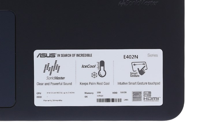 Laptop Asus E402NA N3350/2GB/500GB/Win10/(GA002T) Màu Xanh Dương