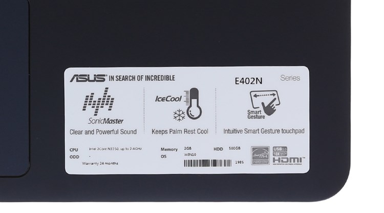 Laptop Asus E402NA N3350/2GB/500GB/Win10/(GA002T) Màu Xanh Dương