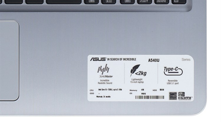 Laptop Asus A540UP i5 7200U/4GB/500GB/2GB R5M420/Win10/(GO097T)