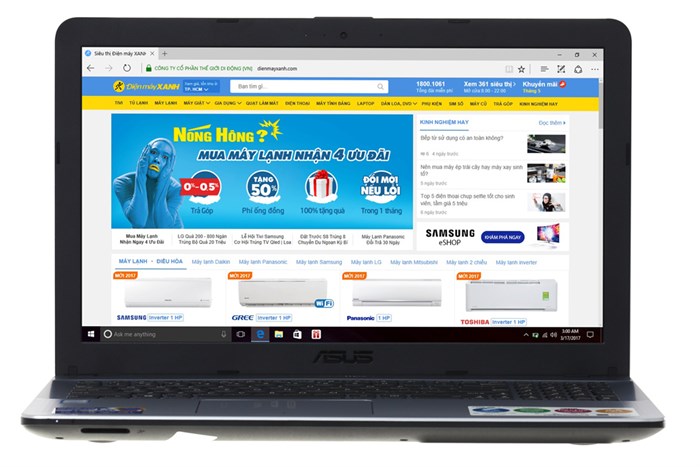 Laptop Asus A541UA i3 7100U/4GB/500GB/Win10/(DM1658T) Màu Bạc