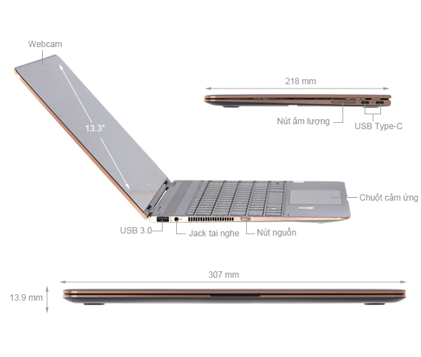 HP Spectre x360 13-ac028TU i7 7500U/8GB/256GB/Win10