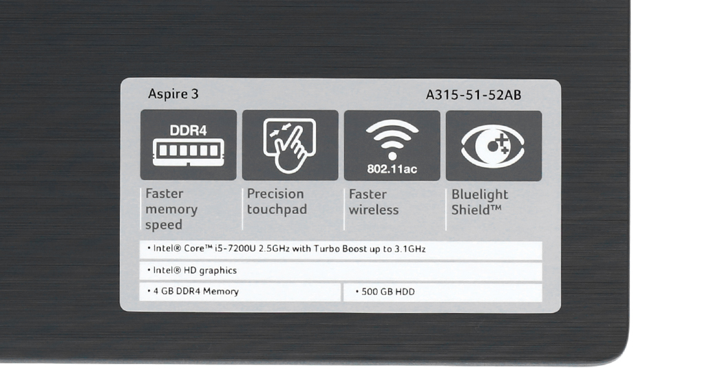Laptop Acer Aspire A315 51 52AB i5 7200U/4GB/500GB/Win10/(NX.GNPSV.018) - 10